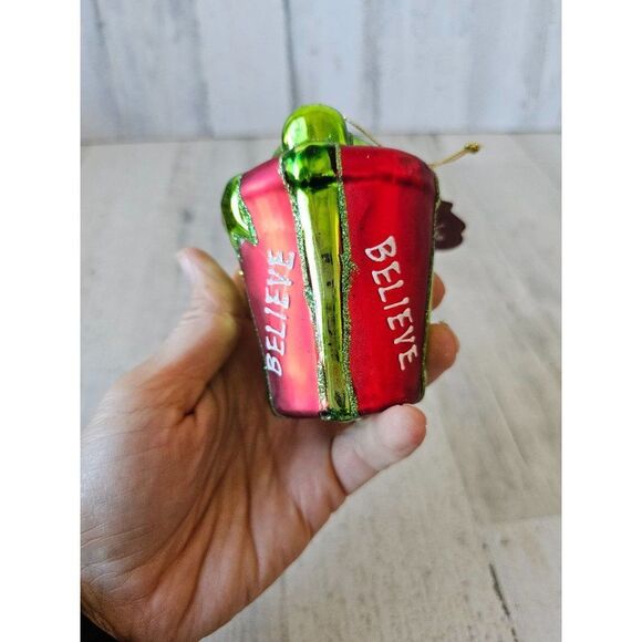 SOL OUT! St Nicholas Glass present ornament Xmas tree square - Picture 5 of 8